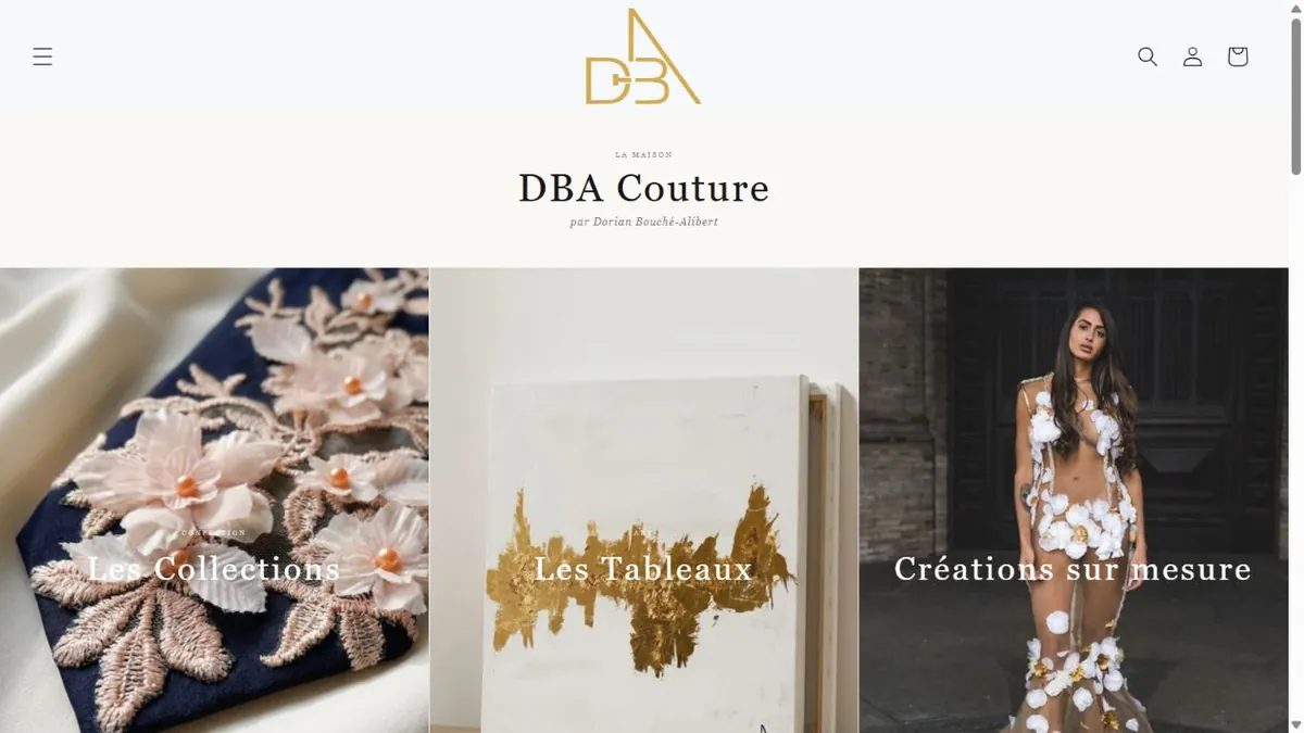 Capture du projet DBA Couture