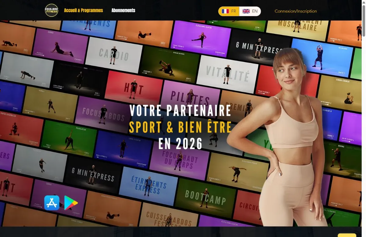 Capture du projet Équilibre Fitness