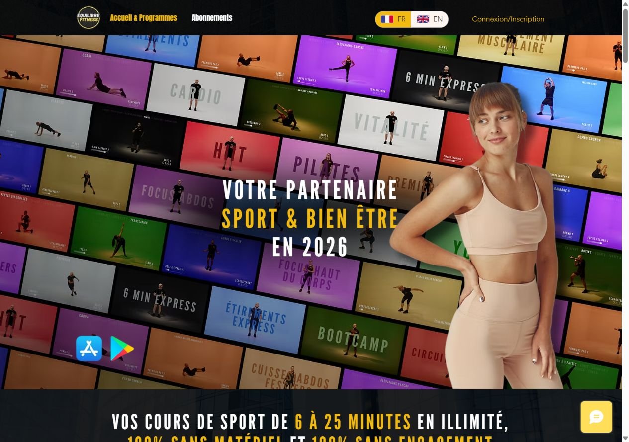 Aperçu du site Équilibre Fitness